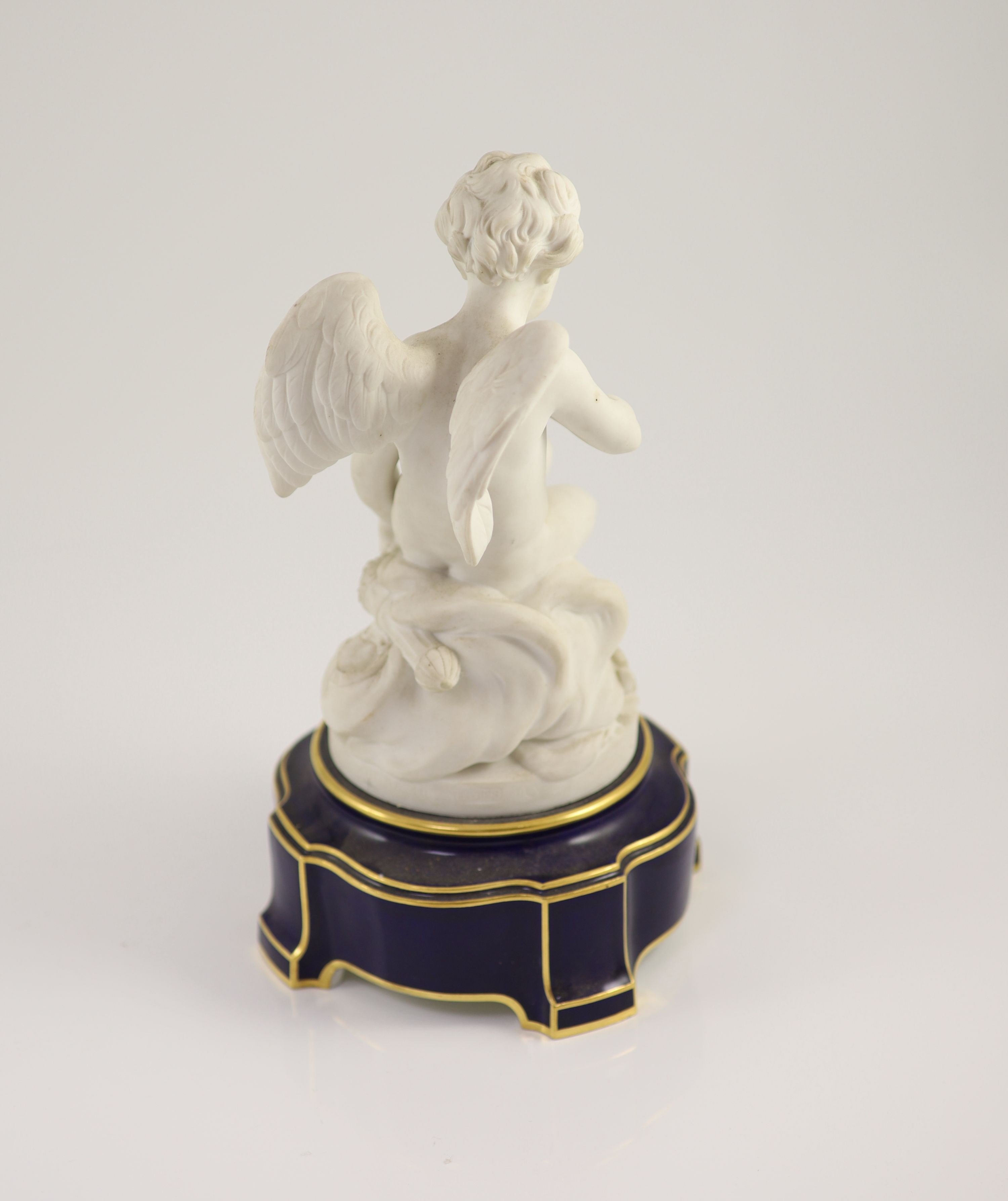 A Sevres biscuit porcelain figure of a cherub, c.1882-4, 31.5 cm high, foot restoration